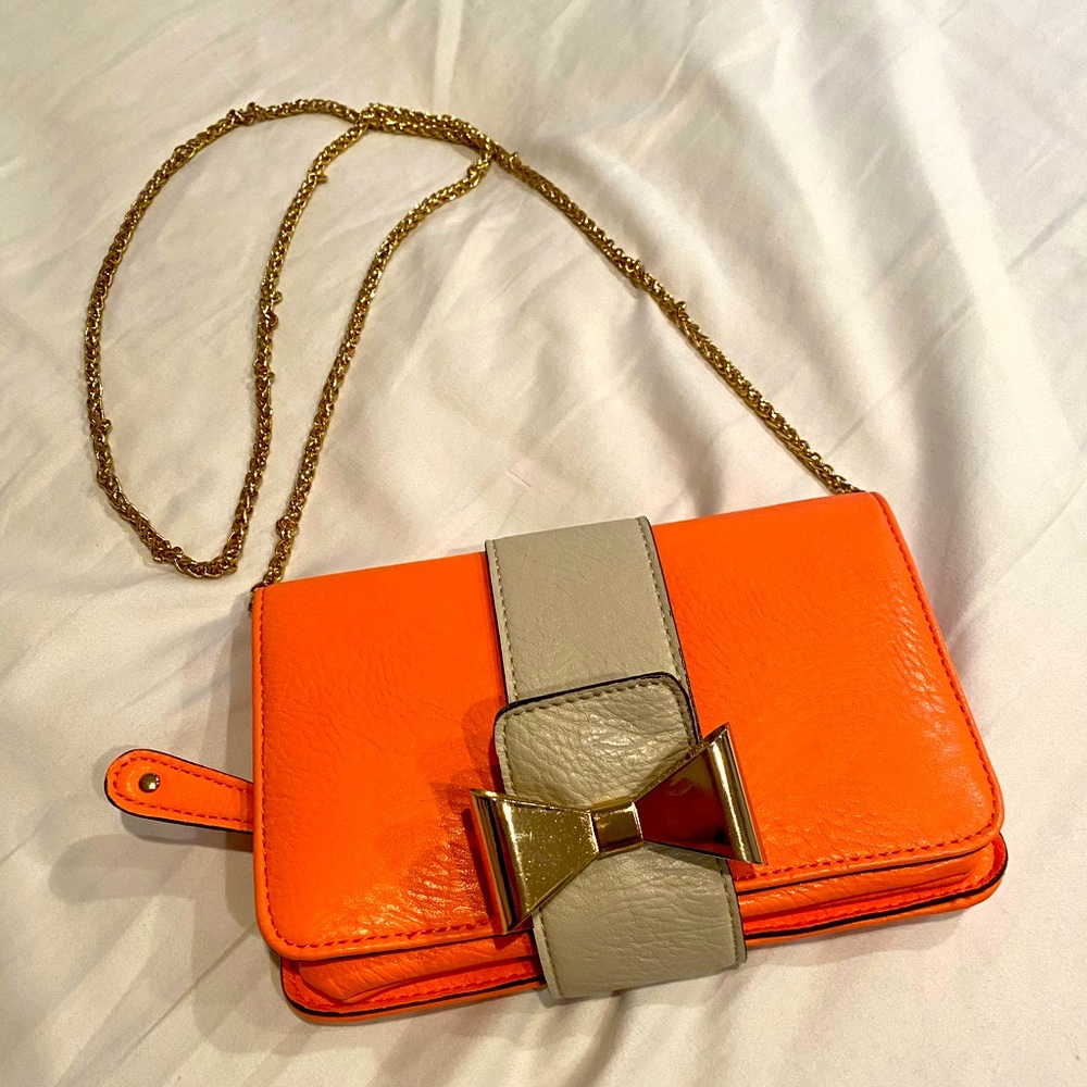 Orange Street Level Chain Purse/Clutch